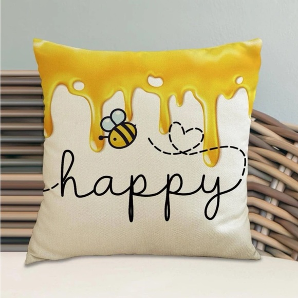 Bee 🐝 Linen Cushion Cover (Case Only) - Picture 1 of 4